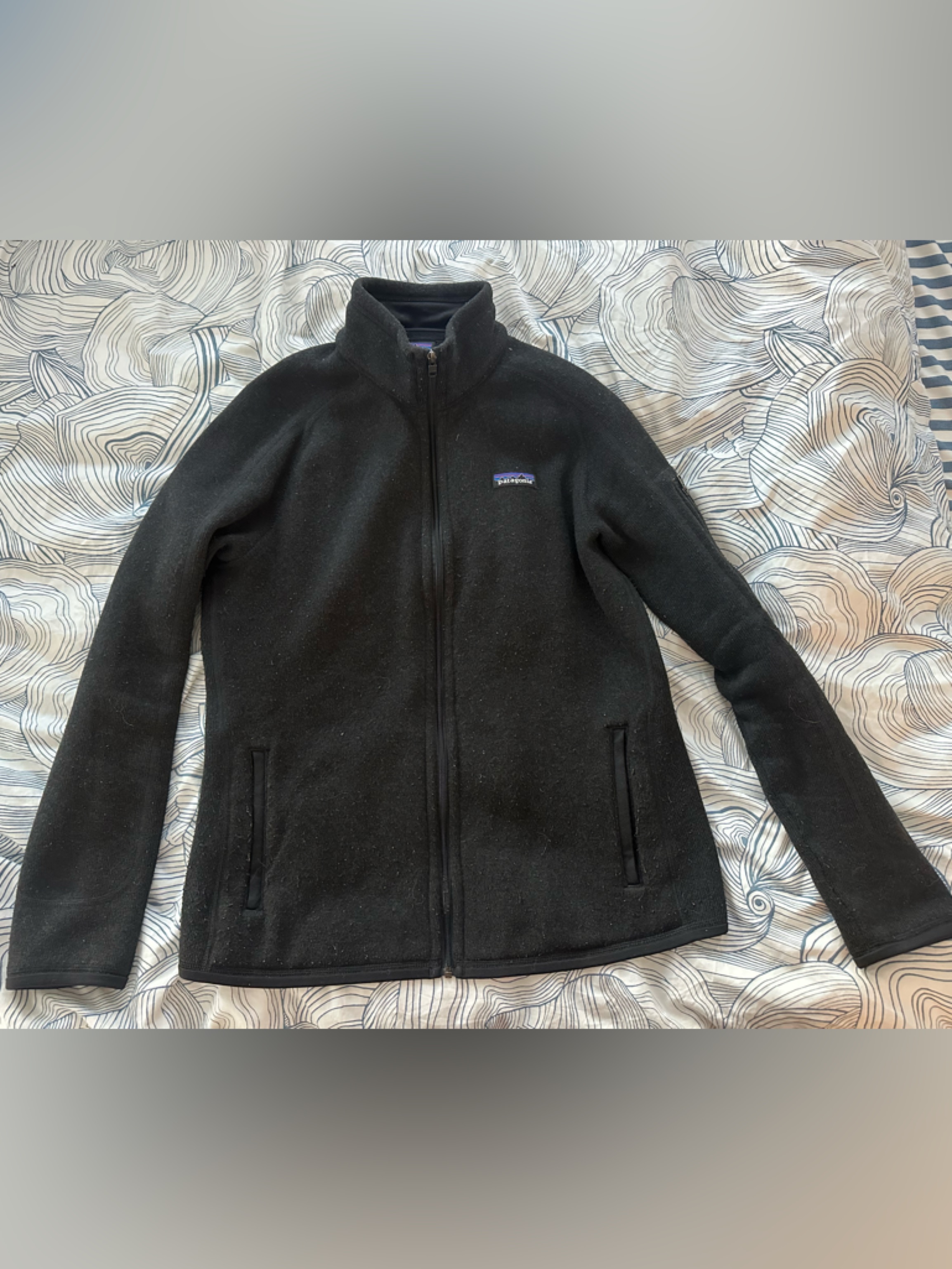 Patagonia Black Fleece Pullover With Multicolor Logo